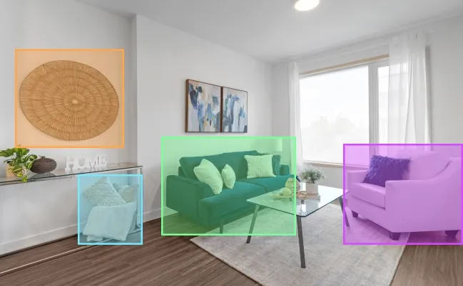 a living room with furniture